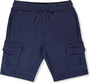 Deux par Deux Elastic Waistband Slit and Cargo Pockets French Terry Shorts