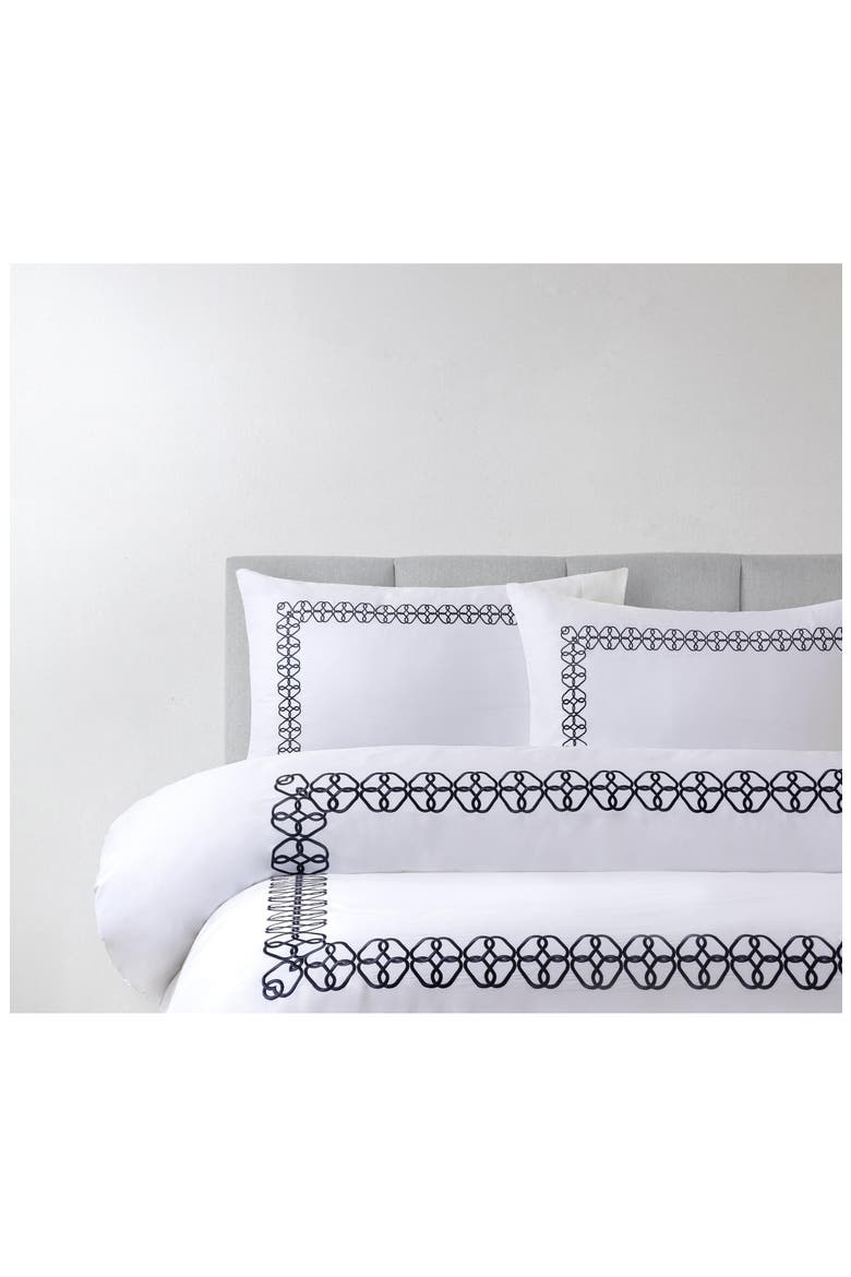 Engaged Embroidered Turkish Cotton Sham Set, Alternate, color, NAVY