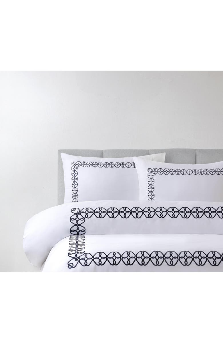 Brooks Brothers Engaged Embroidered Turkish Cotton Sham Set, Alternate, color, Navy