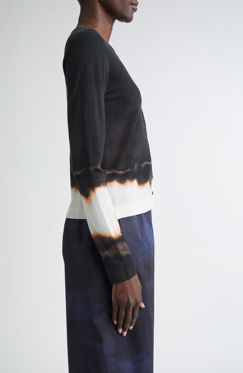 Jason Wu Collection Burned Stripe Merino Wool Cardigan, Alternate, color, Brown/ Calico