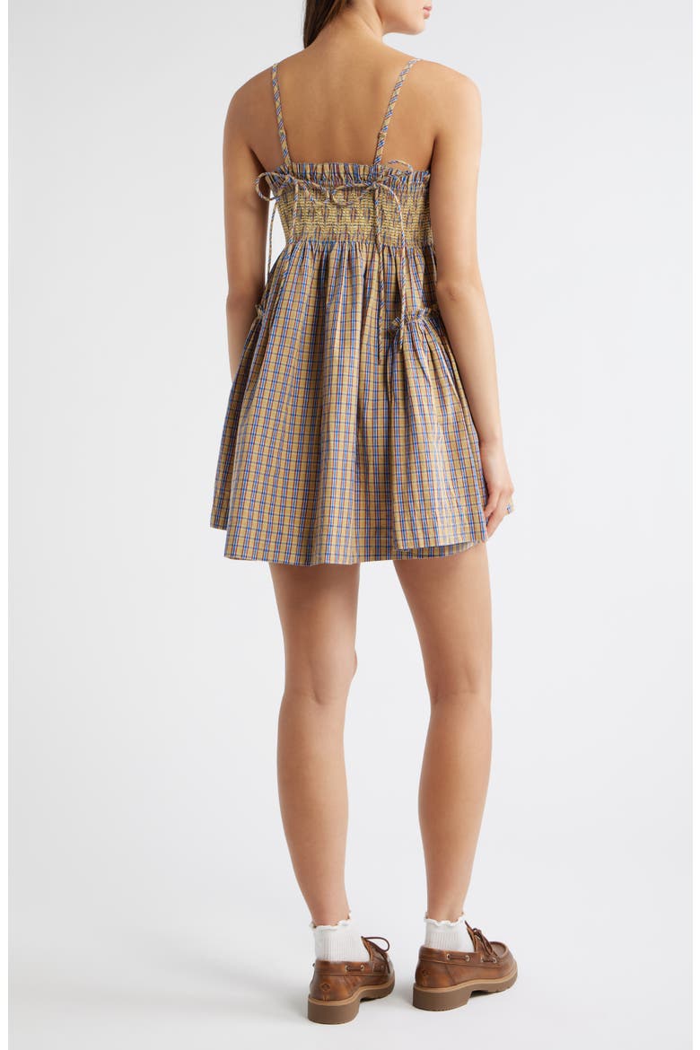 Lilo Smocked Plaid Minidress, Alternate, color, MARMALADE