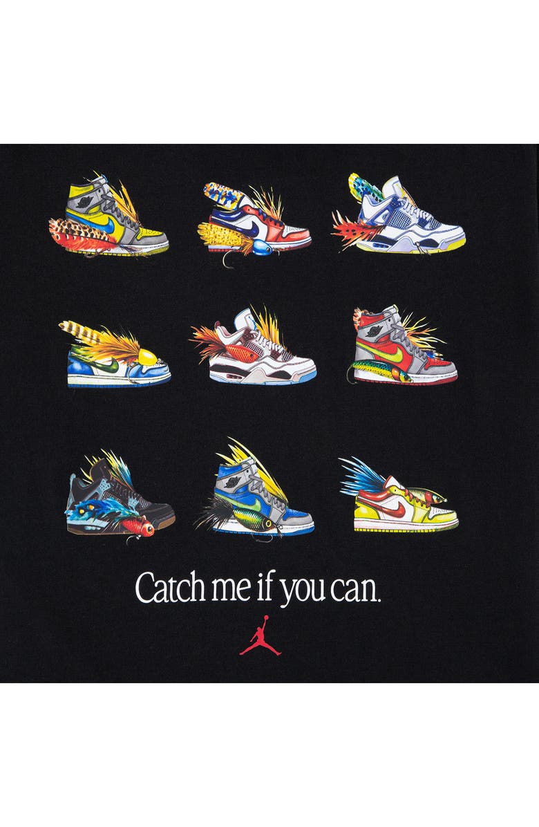 Jordan Kids' Fishing Lures Graphic Cotton Blend T-Shirt, Alternate, color, Black