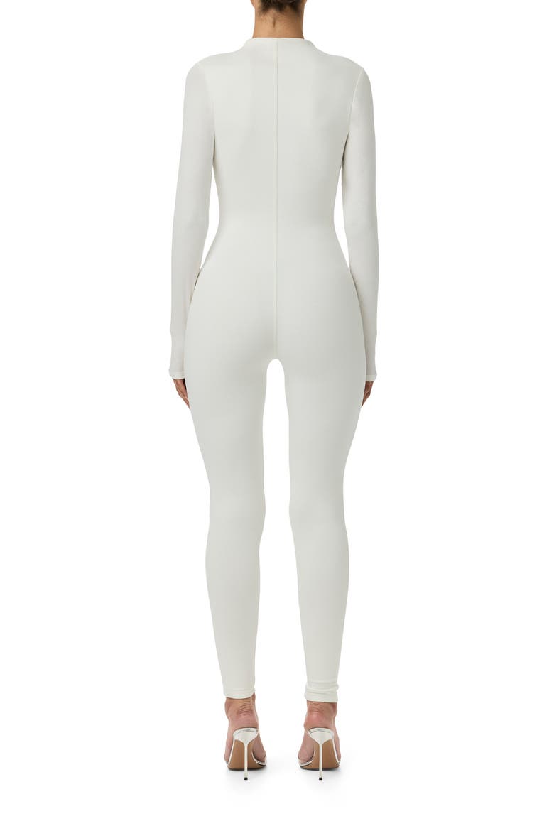 Quarter Zip Jumpsuit, Alternate, color, WHITE