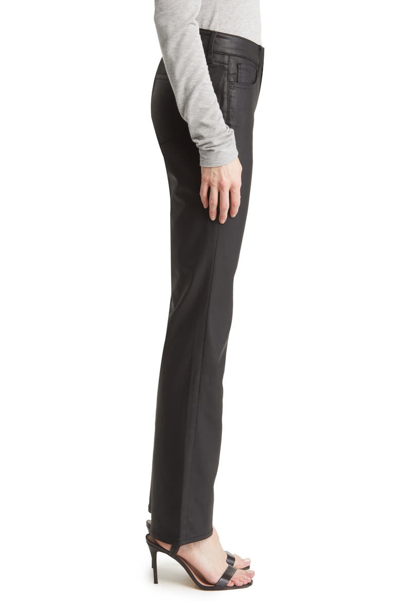 Marilyn Coated Straight Leg Jeans, Alternate, color, BLACK COATED