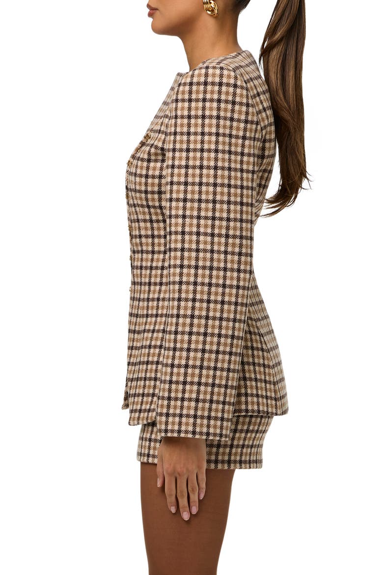 Micro Plaid Fitted Blazer, Alternate, color, SIENNA MICRO PLAID