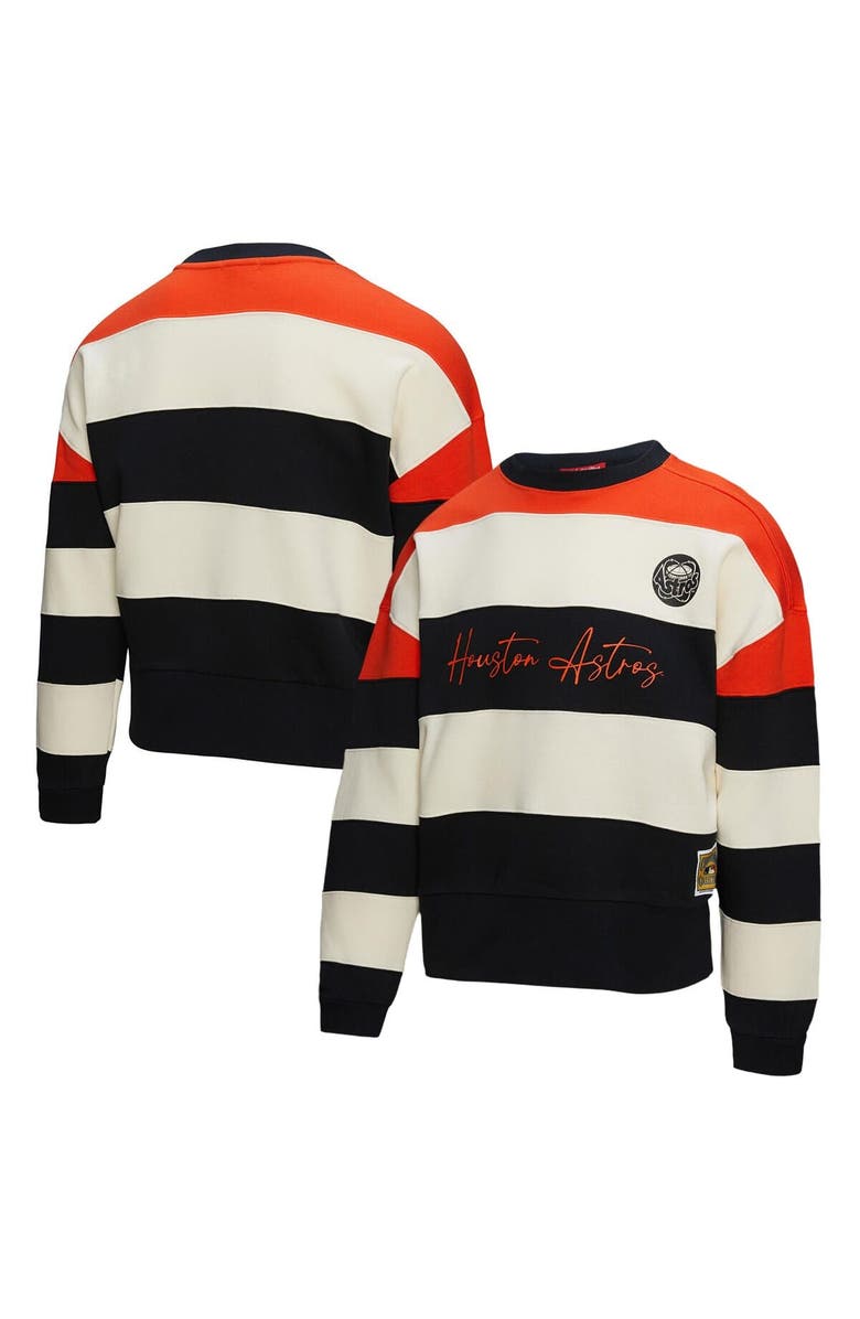 Mitchell & Ness Women's Mitchell & Ness Orange/Black Houston Astros Cooperstown Collection Blocked Fleece Pullover Sweatshirt, Alternate, color, Orange