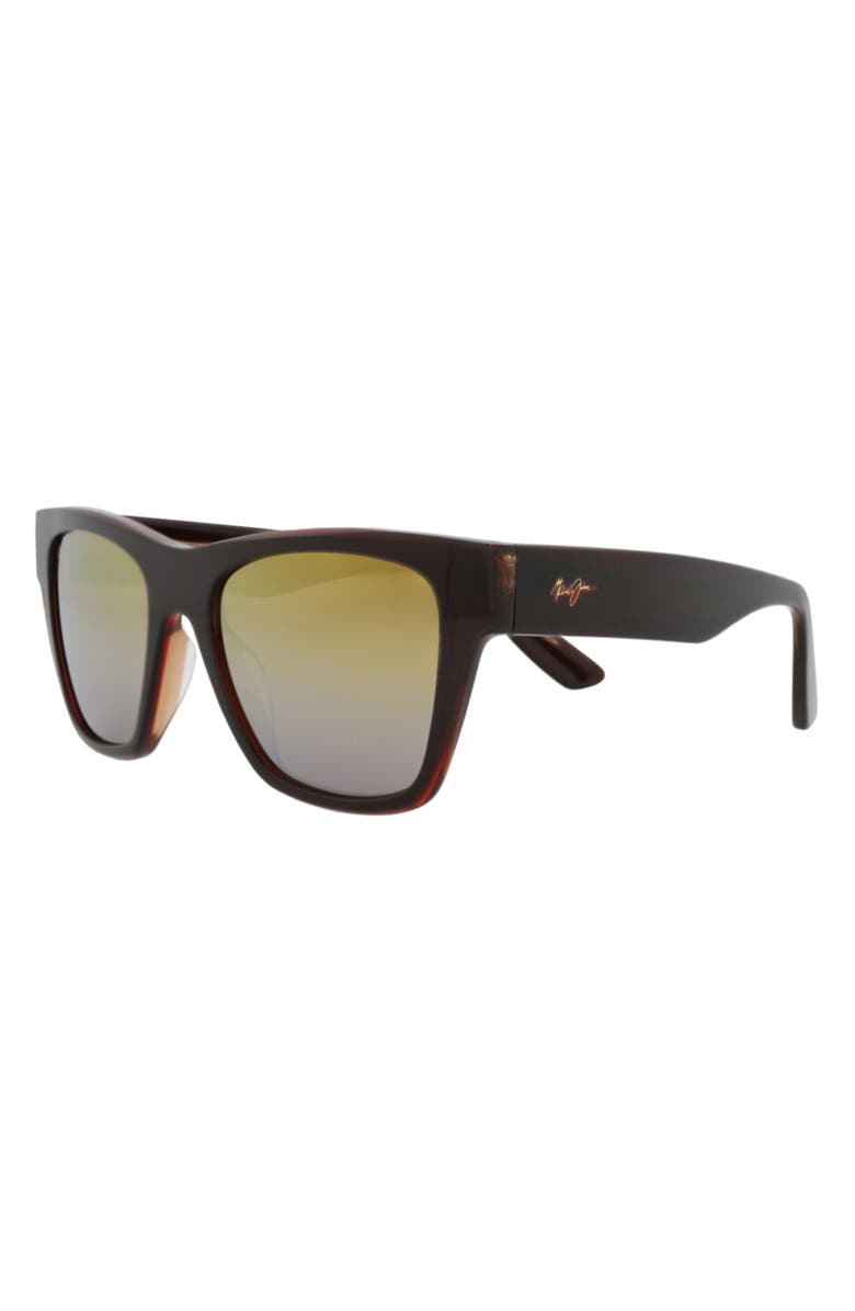 Maui Jim 54mm Core Square Polarized Sunglasses, Alternate, color, Brown Brown Gold