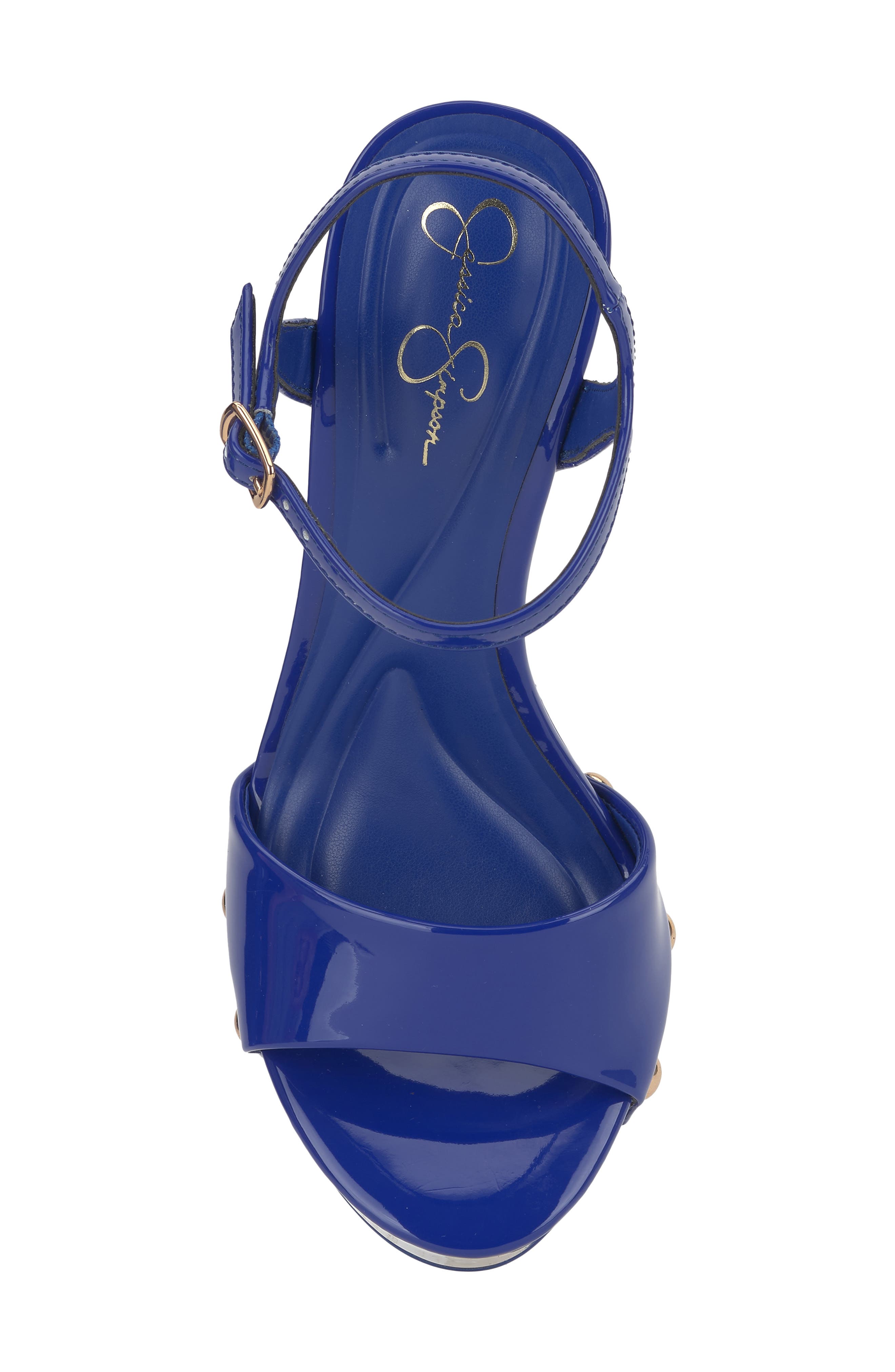 Calenta Ankle Strap Platform Sandal, Alternate, color, BLUE ROYALE