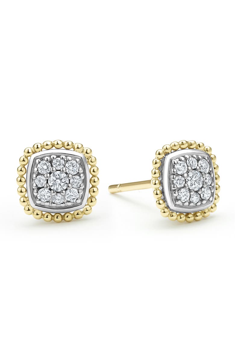 LAGOS Rittenhouse Pavé Diamond Stud Earrings, Alternate, color, Silver