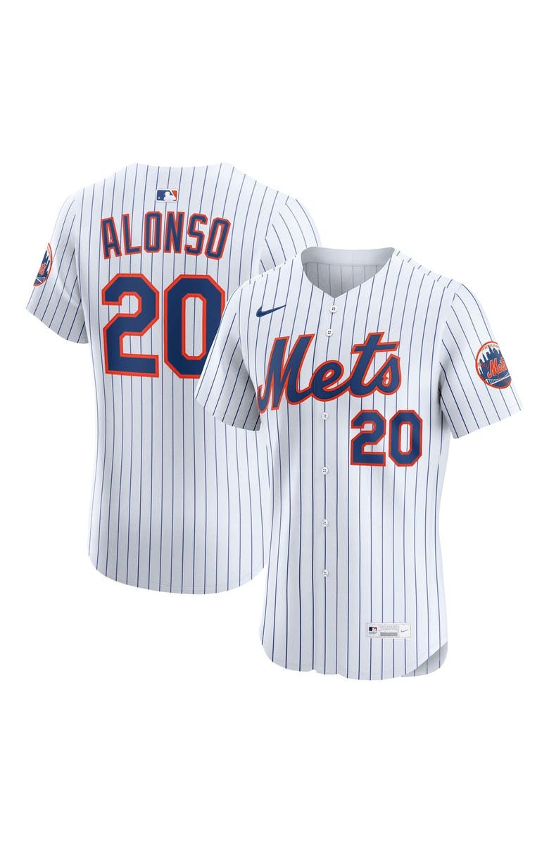 Nike Men's Nike Pete Alonso White New York Mets Home Elite Player Jersey, Main, color, 