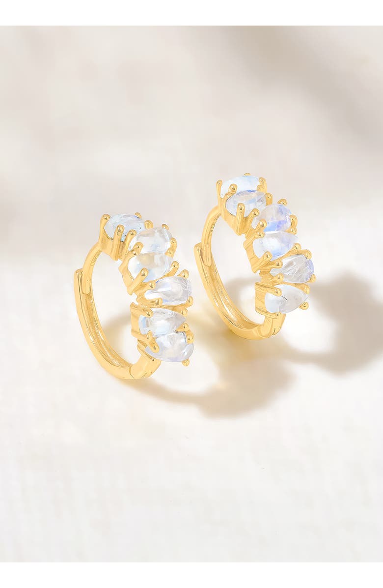 YS GEMS Lab Created Gemstone Huggie Hoop Earrings, Alternate, color,