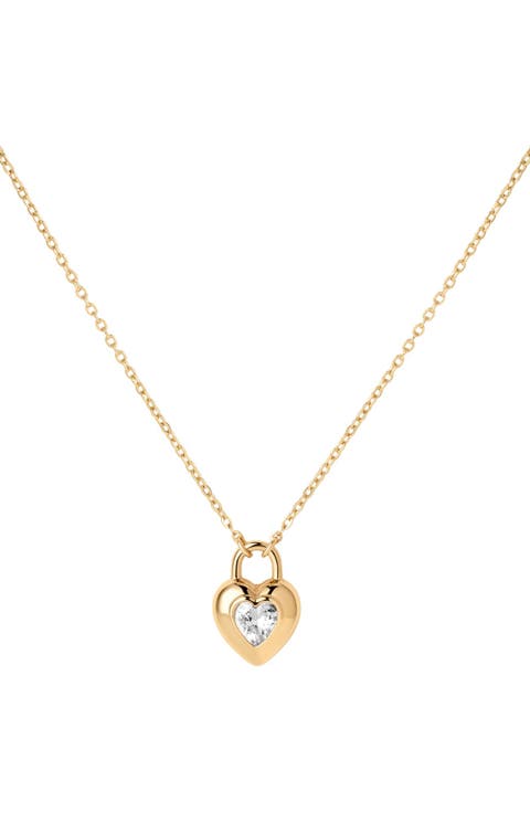 CZ Heart Pendant Necklace