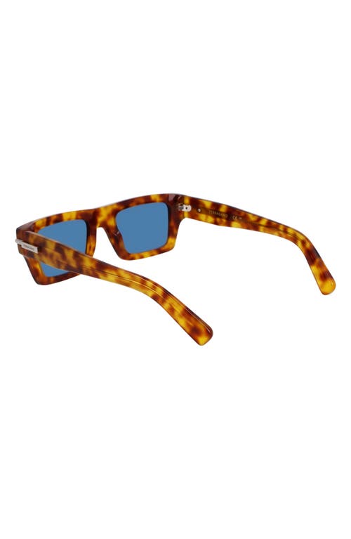 Ferragamo Prisma 50mm Rectangular Sunglasses In Blonde Tortoise