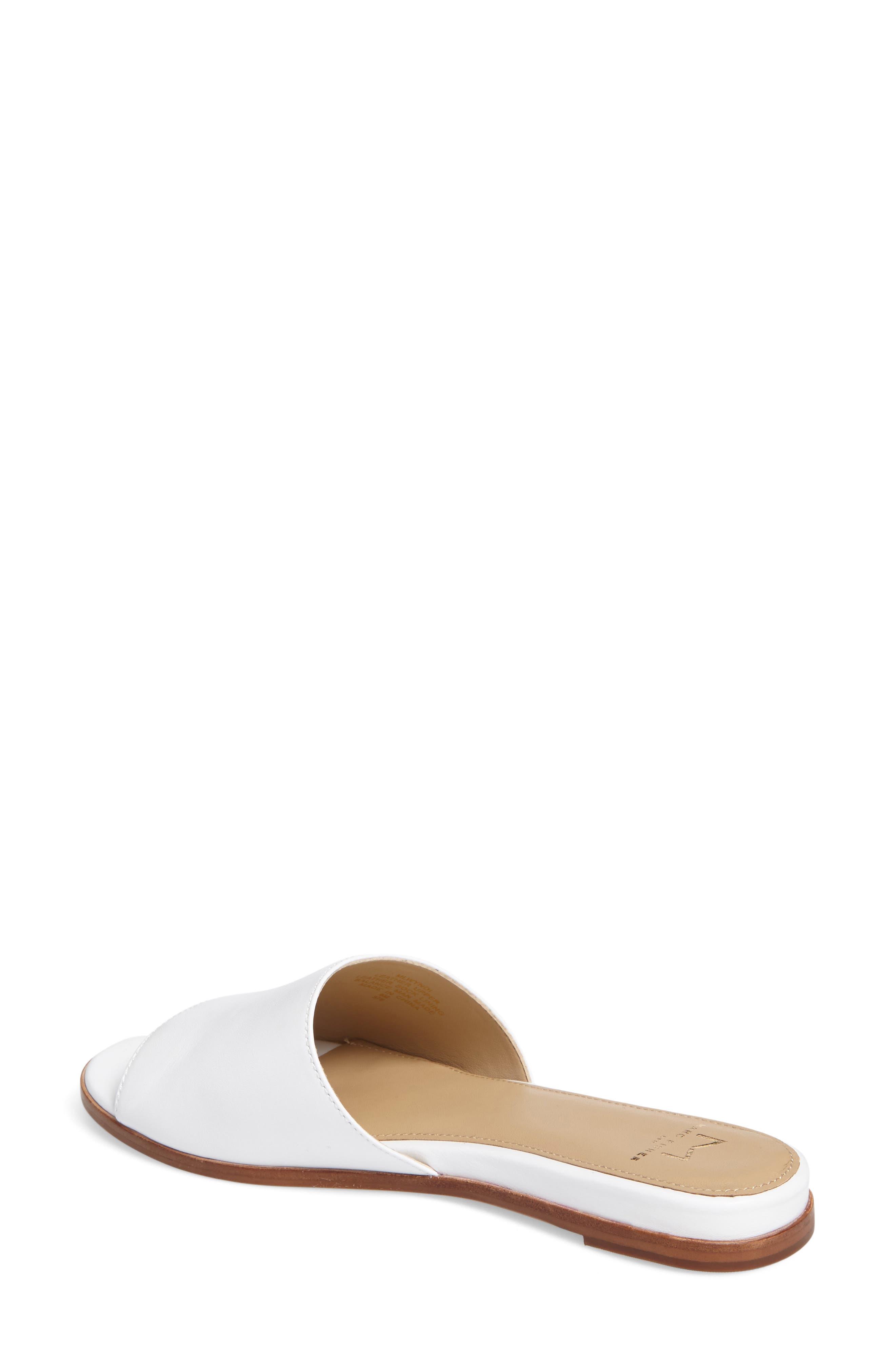 Wyndi Slide Sandal, Alternate, color, WHITE LEATHER