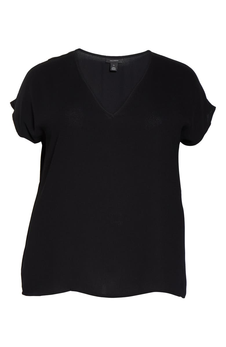 Halogen<sup>®</sup> V-Neck Cap Sleeve Top, Alternate, color, 