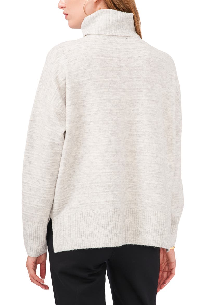 High/Low Turtleneck Sweater, Alternate, color, IVORY