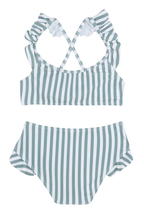 GOTTEX GOTTEX KIDS SWEET STRIPE SCOOP NECK RUFFLE SWIM SET