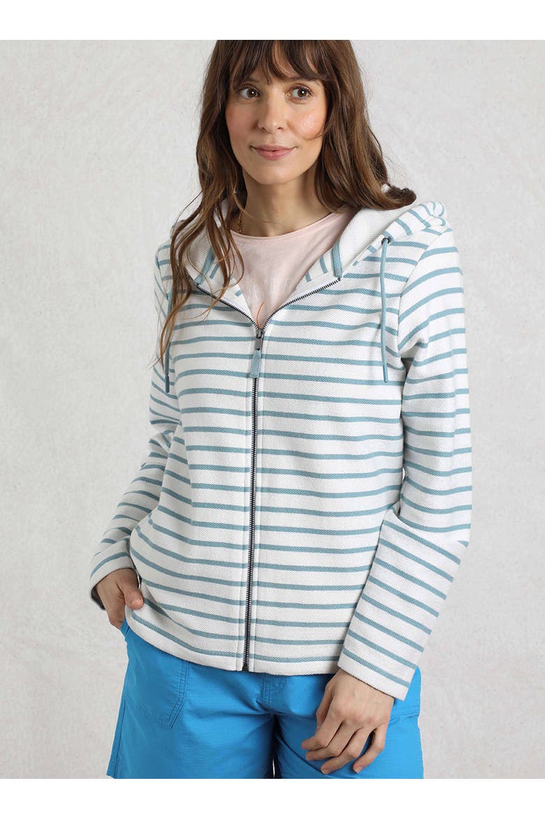 Striped Full Zip Hoodie, Main, color, Mineral Blue