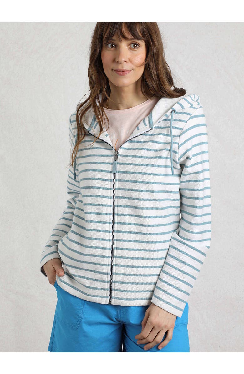 Weird Fish Striped Full Zip Hoodie, Main, color, Mineral Blue