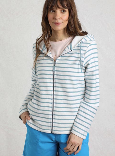 Striped Full Zip Hoodie