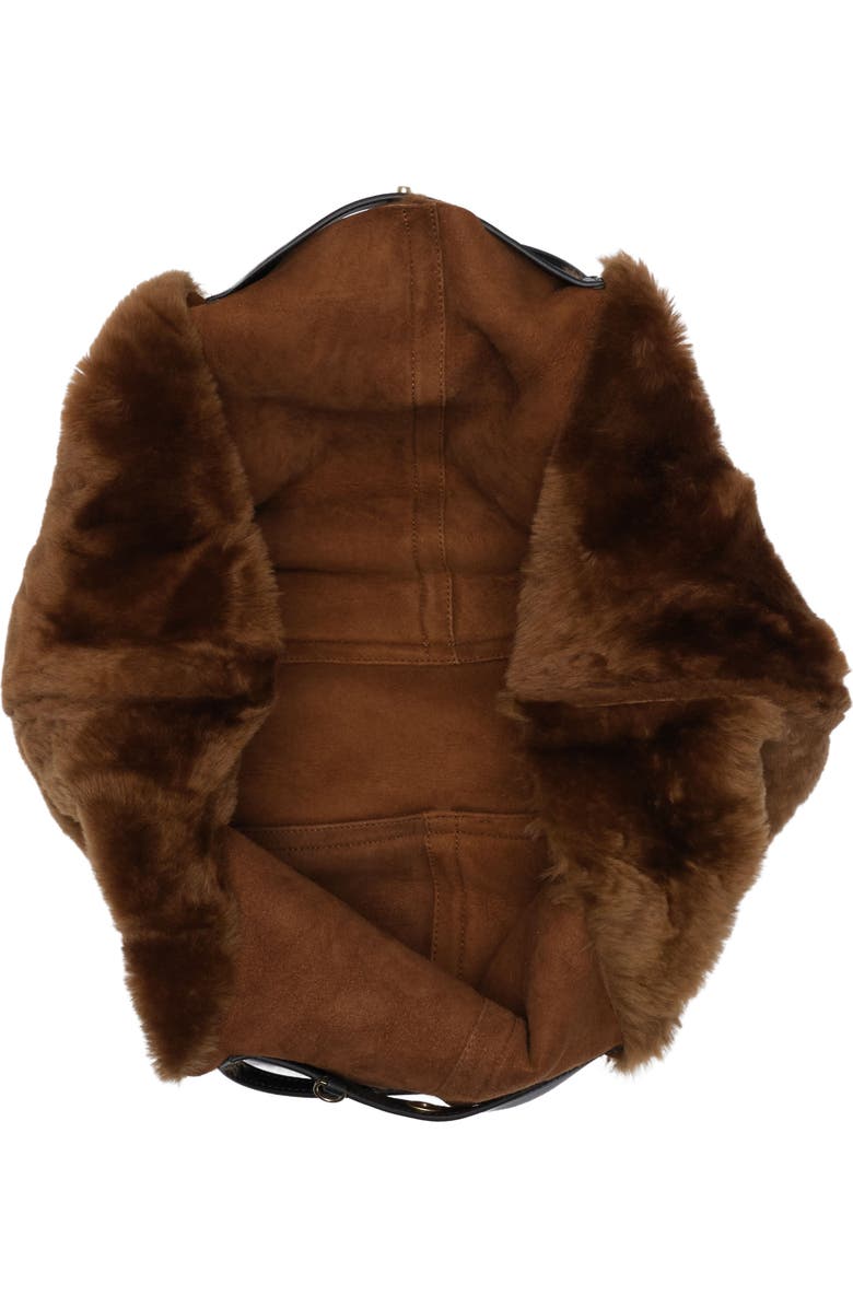 AllSaints Hannah Genuine Shearling Tote, Alternate, color,