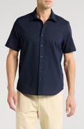 14th & Union Linen & Cotton Short Sleeve Button-Up Shirt
