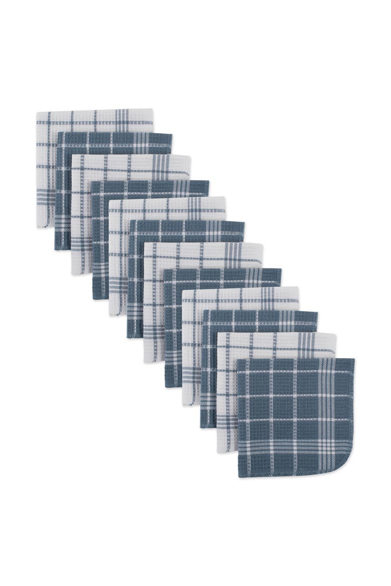 Blue Waffle Weave Dishcloth Set/12, Main, color, Blue
