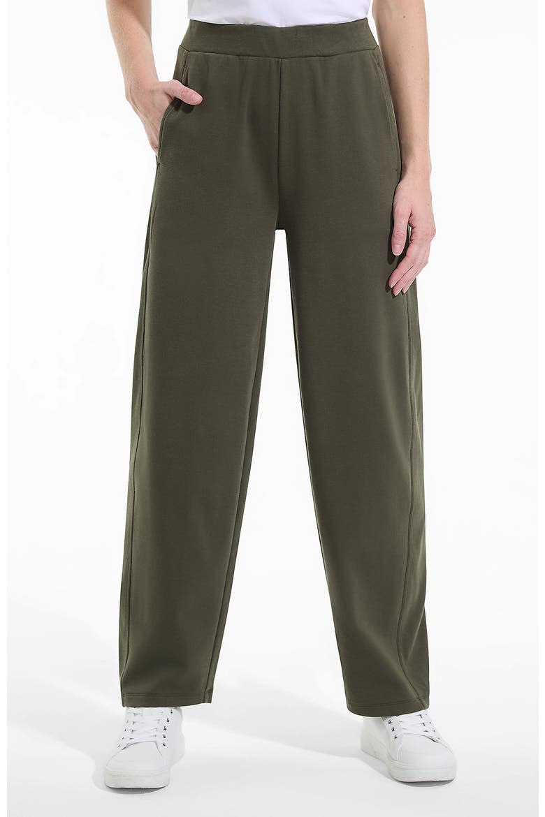 Sport Knit High Rise Barrel Ankle Pants, Main, color, Forest Moss