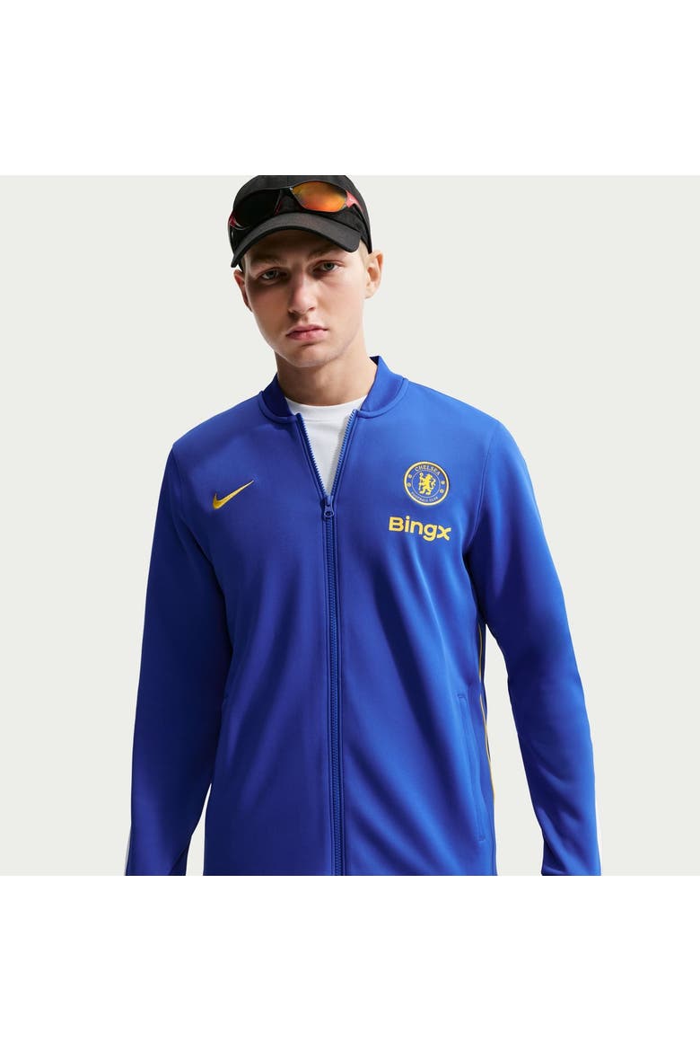 Men's Nike  Blue Chelsea Strike Full-Zip Dri-FIT Jacket, Main, color, Blue