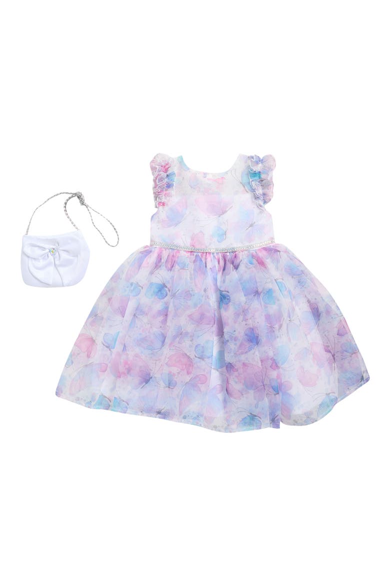 Kids' Ruffle Butterfly Dress & Crossbody Bag Set, Main, color, WHITE