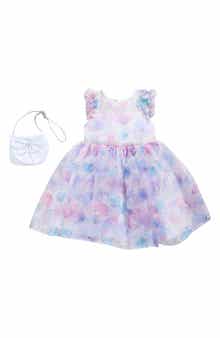 BLUEBERRY Kids' Ruffle Butterfly Dress & Crossbody Bag Set