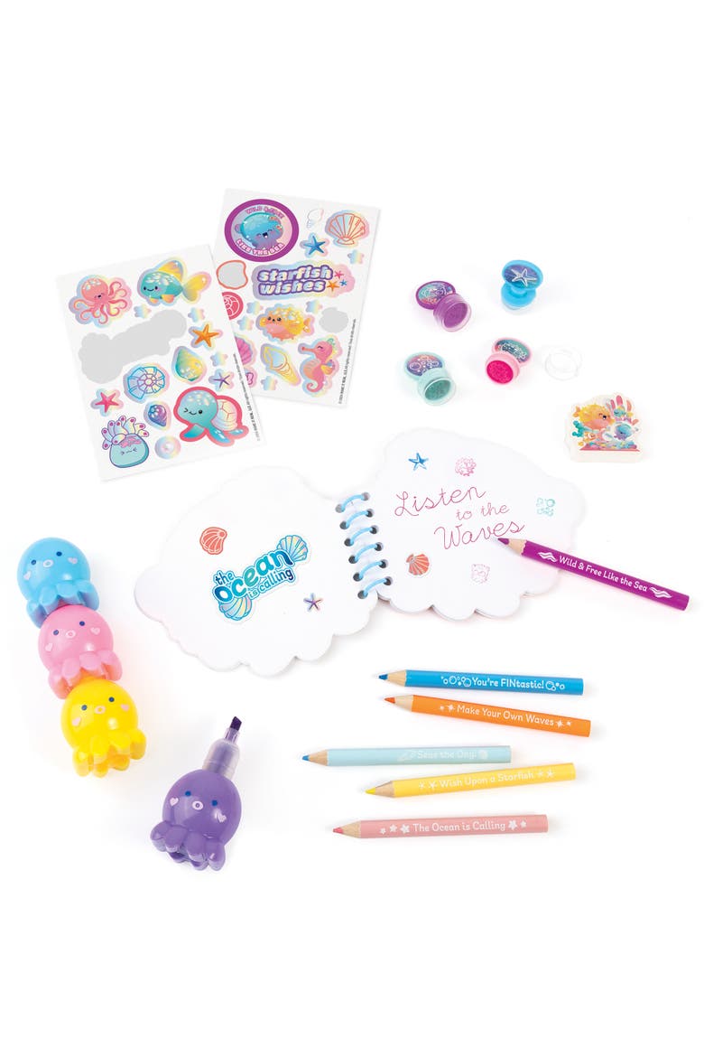 Seas The Day! Stationery Set 8 Inch Mini Backpack, Ocean Theme, Kids & Girls, Alternate, color, Multicolored