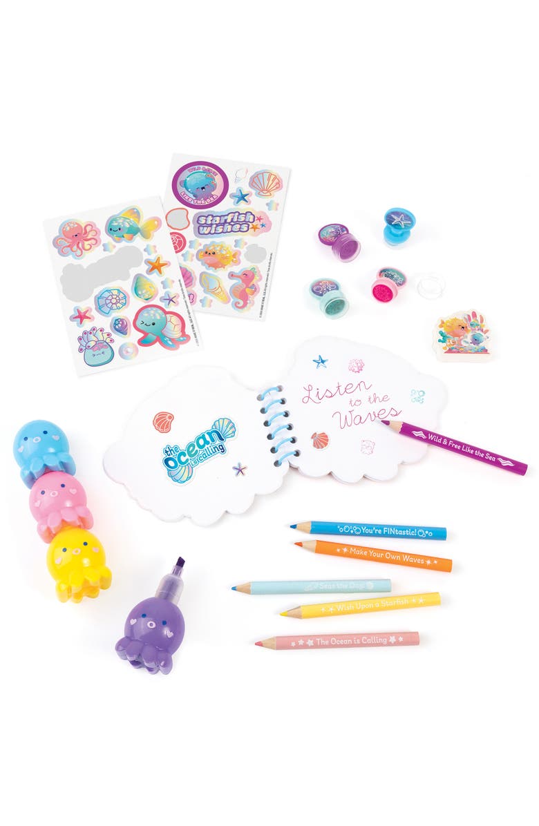 3C4G Seas The Day! Stationery Set 8 Inch Mini Backpack, Ocean Theme, Kids & Girls, Alternate, color, Multicolored