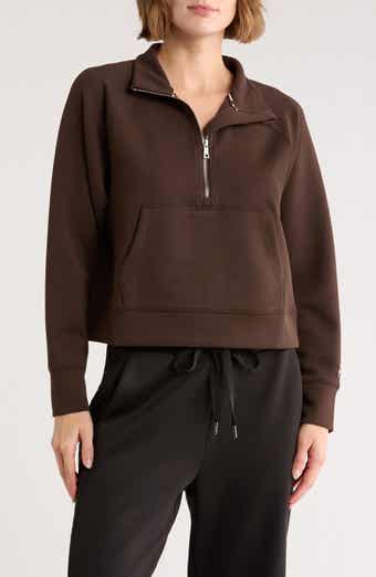 DKNY Highline Ribbed Half-Zip Pullover