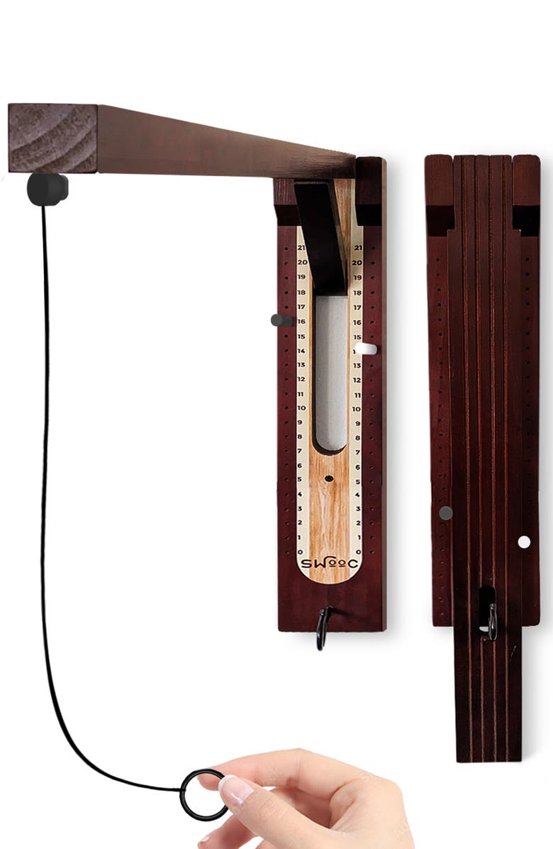 Swooc Games Hook And Ring Game | Wall Mounted Modern Design, Main, color, Brown