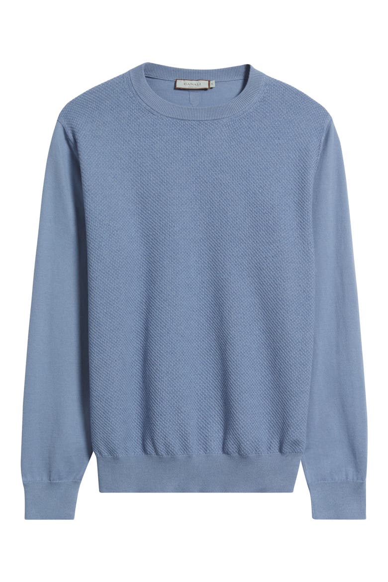 Cotton Crewneck Sweater, Alternate, color, BLUE