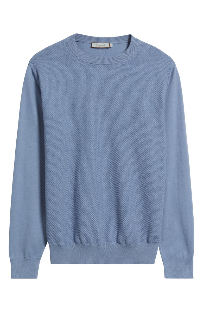Canali Cotton Crewneck Sweater, Alternate, color, Blue