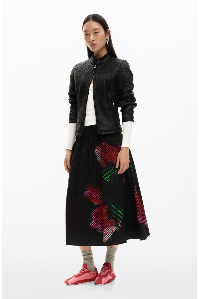 Evase Circle Skirt, Alternate, color, BLACK