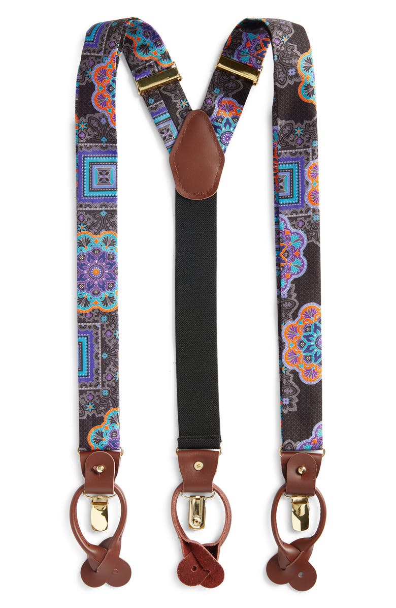 CLIFTON WILSON Paisley Silk Suspenders, Main, color, 