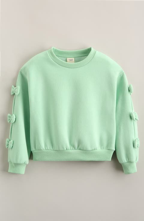 Kids' Bow Cotton Blend Sweatshirt