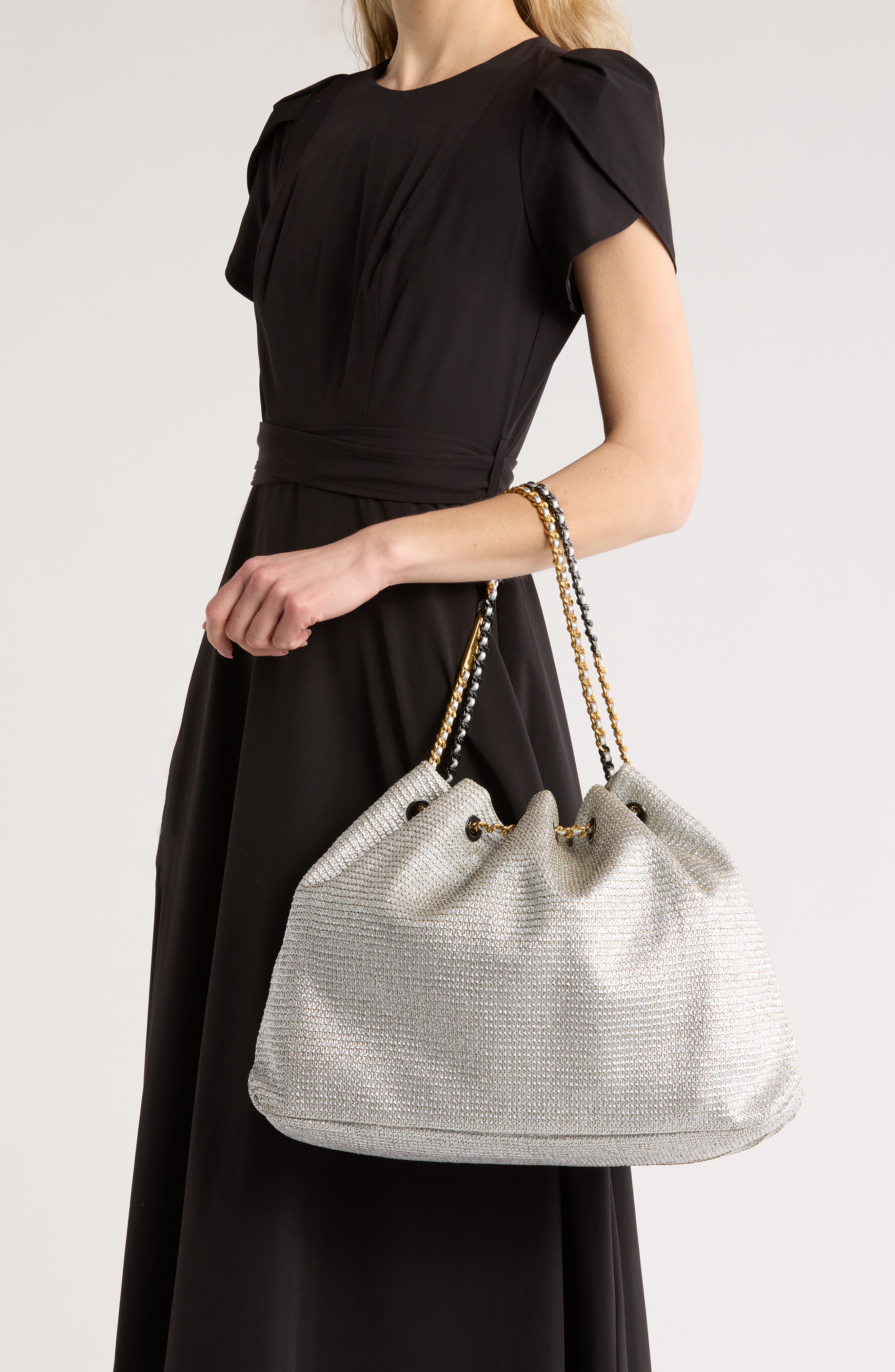 Rebecca Minkoff Metallic Leather Soft Tote, Alternate, color, 