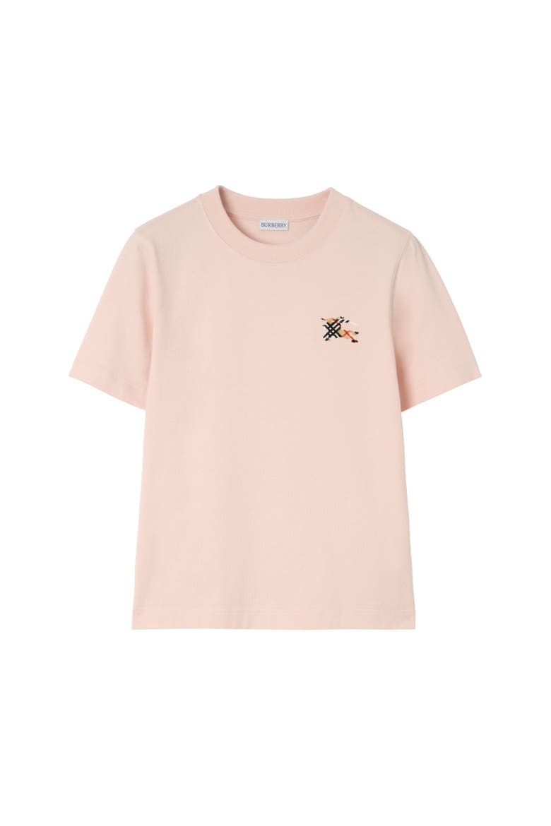 Knight Check Cotton T-shirt, Alternate, color, Compact pink