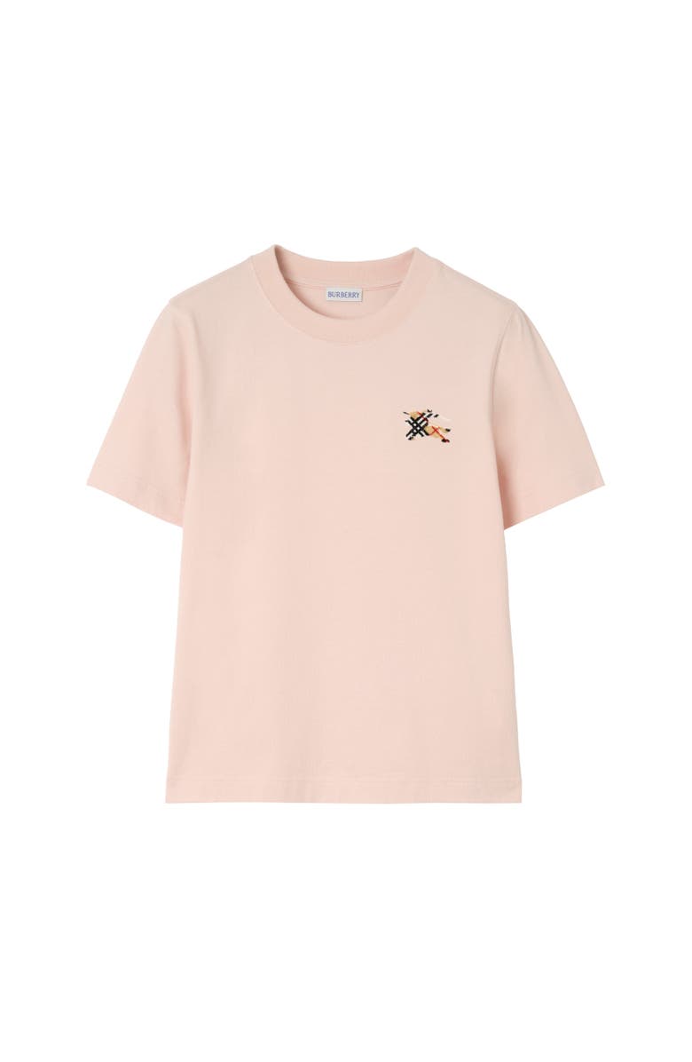 Burberry Knight Check Cotton T-shirt, Alternate, color, Compact Pink