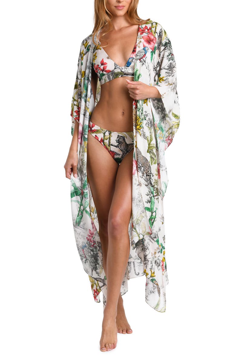 L'AGENCE Kara Jungle Cover-Up Maxi Duster, Main, color,