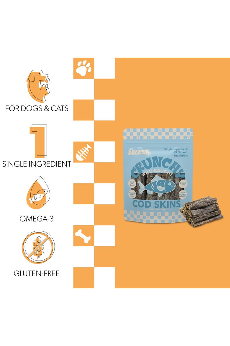 Gluten and Grain-Free Omega-3 Single Ingredient Crunchy Dried Baltic Sprats for Dogs and Cats, Alternate, color, Variety 3 Pack