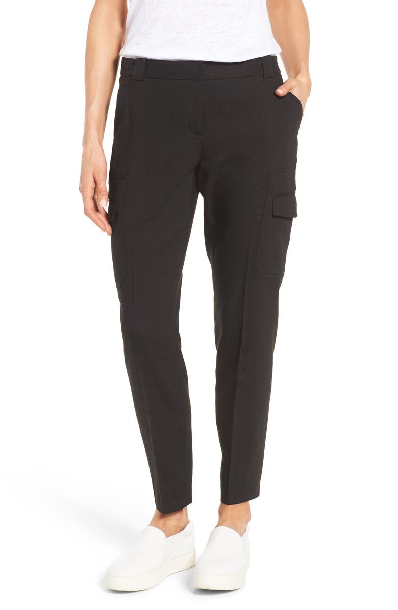 Nordstrom Collection Linen Blend Cargo Trousers, Main, color, 
