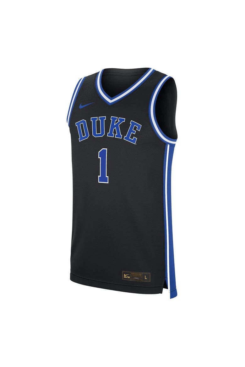 Men's Nike #1 Black Duke Blue Devils Alternate Replica Jersey, Alternate, color, Black