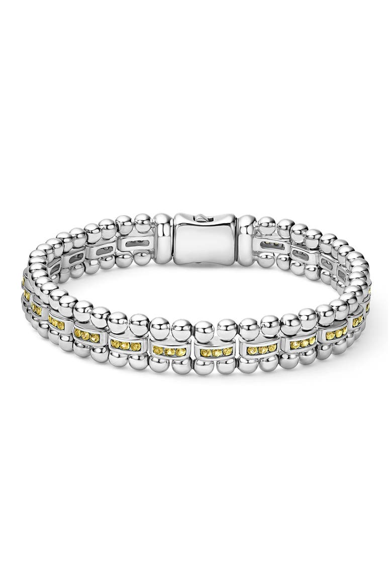 Caviar Spark Link Bracelet, Main, color, SILVER
