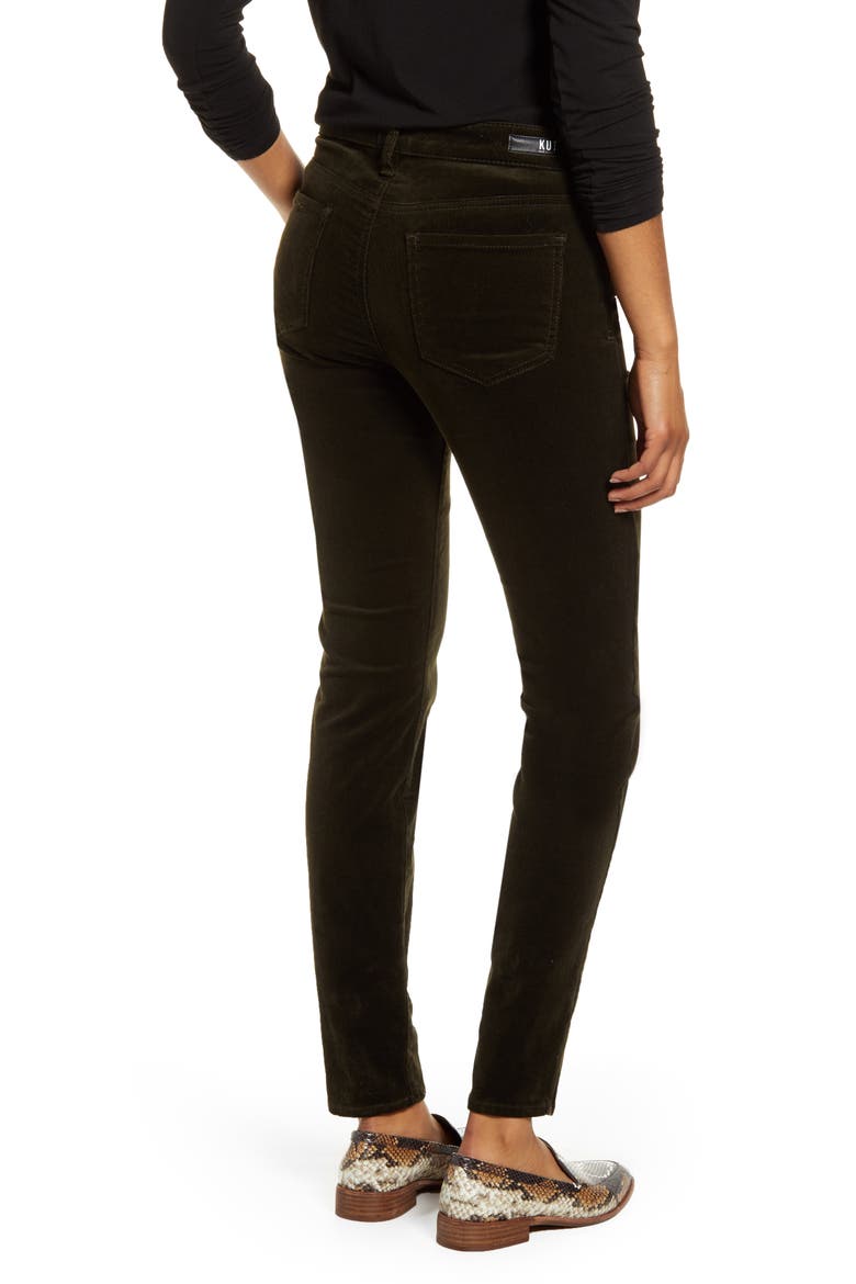 Diana Stretch Corduroy Skinny Pants, Alternate, color, ARMY OLIVE