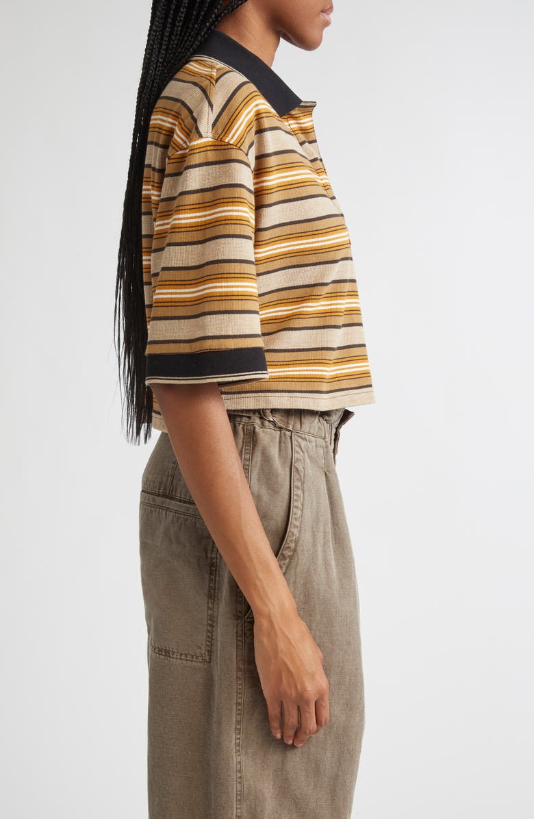 Isabel Marant Étoile Isalyne Stripe Polo, Alternate, color, Beige/ Khaki